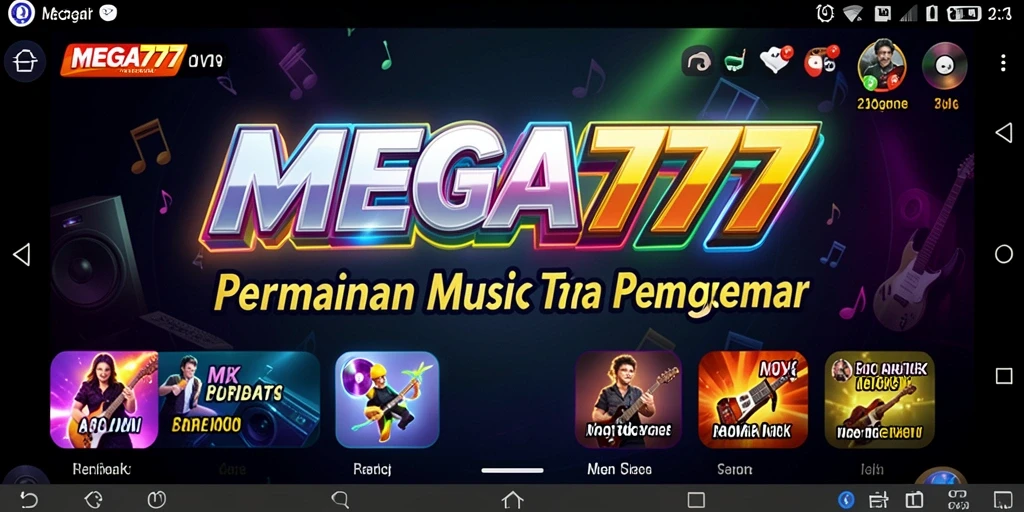 Tangkapan layar gameplay MEGA777 dengan fitur musik interaktif.